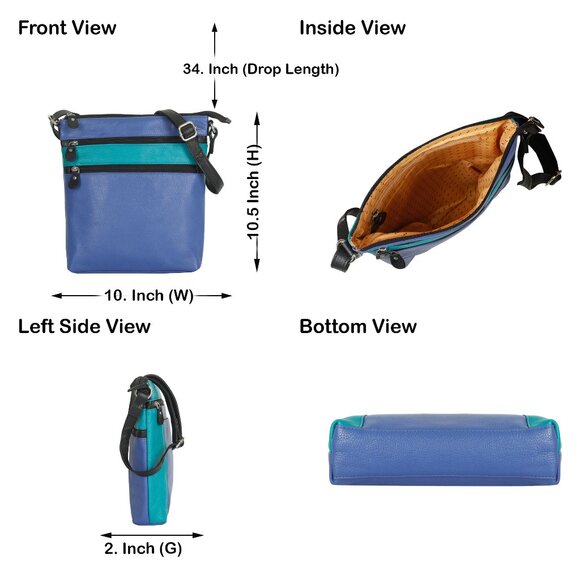 Leather Women’s Crossbody Sling Bag – Multicolour Shoulder Purse Daily Use - Picture 3 of 11